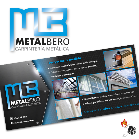 Logotipo para empresa dedicada al aluminio, ventanas y mosquitersas. Ubicados en Barcelona.