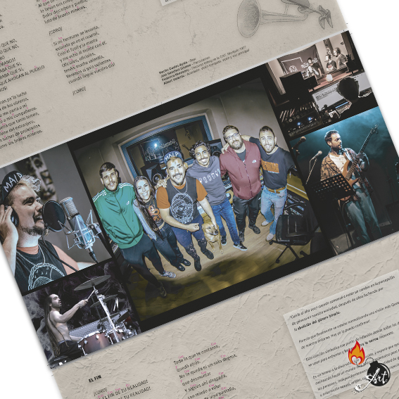 Intrior del librito del disco Lowless de ValienteFolk.