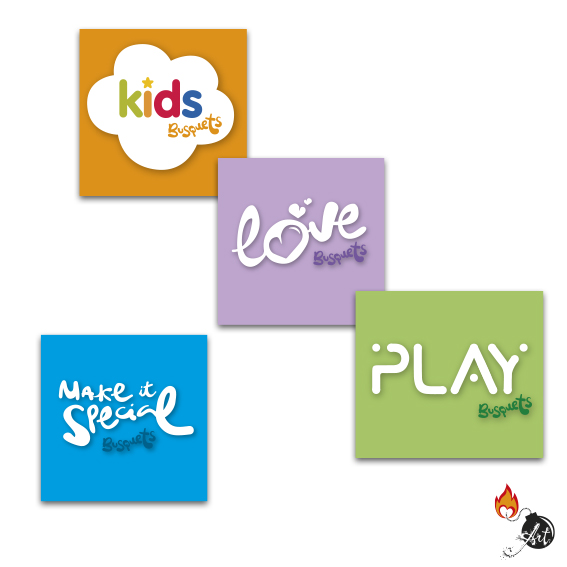 Serie de 4 logotipos para los diferentes targets de la empresa Busquets.