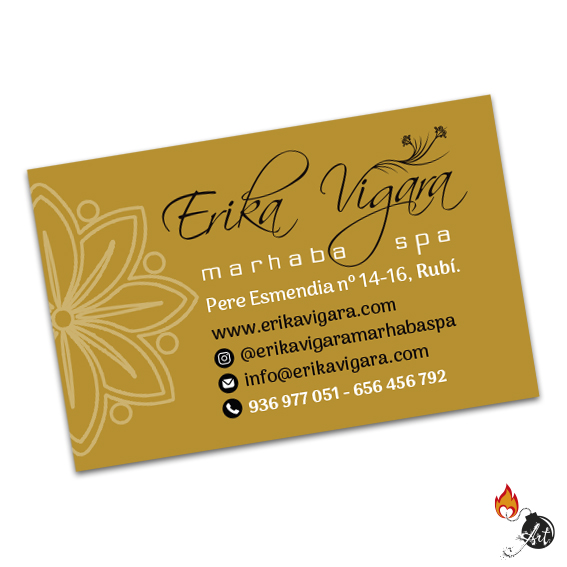 tarjeta para centro de estética. Ubicada en Rubí.